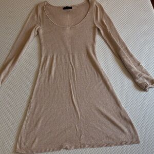 Express Tan Long Sleeve Dress